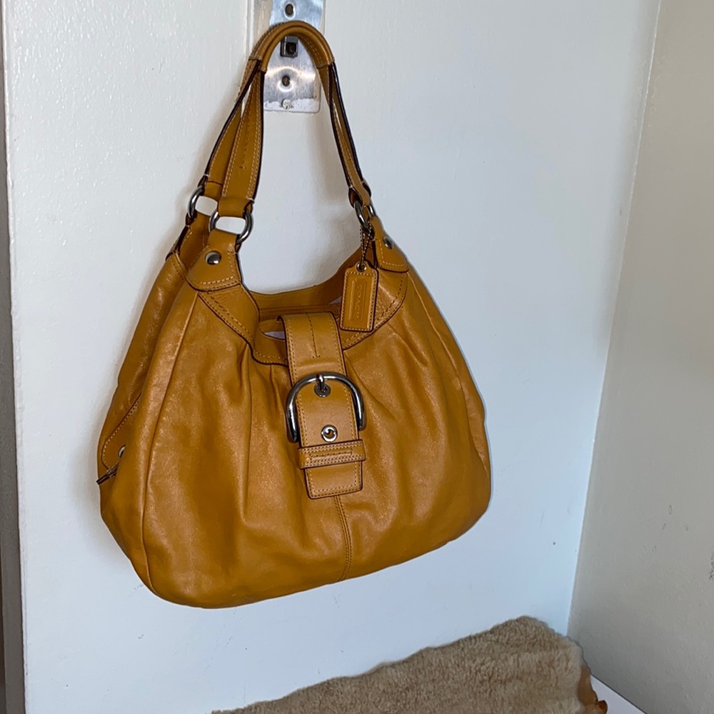 Coach Mustard Yellow Leather Soho Hobo Bag